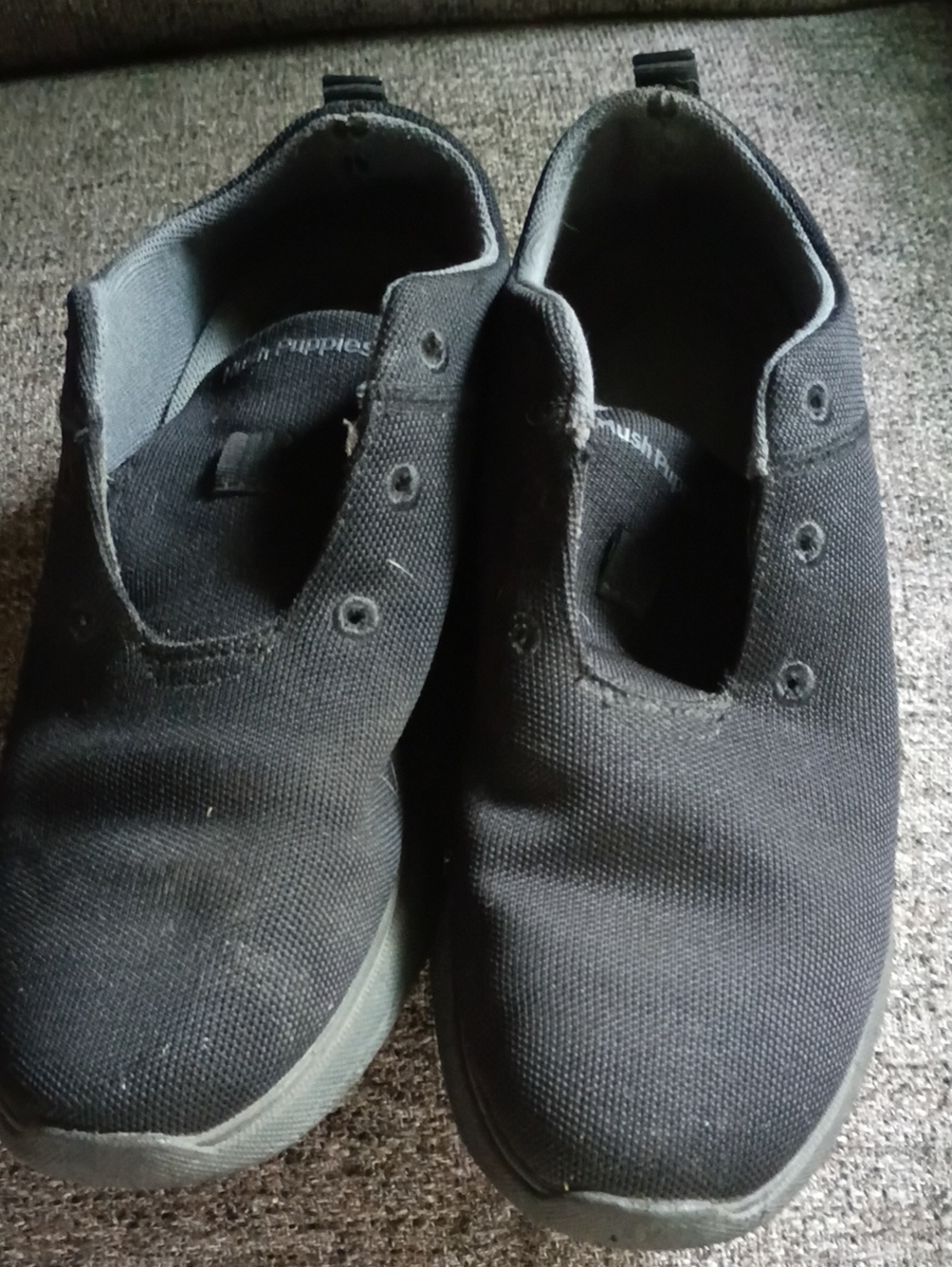 Hush Puppies Men's Black Canvas Slip-On Sneakers